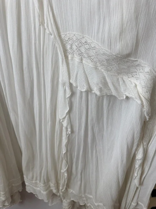 Free People White Flowy Tie-Neck Midi Dress - Picture 3 of 6